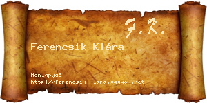 Ferencsik Klára névjegykártya